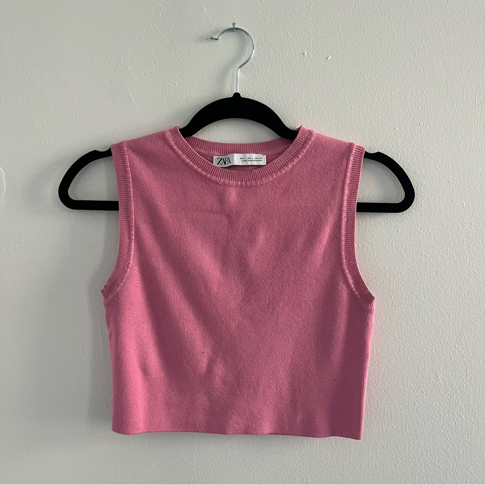 Zara Pink Sweater Tank Top